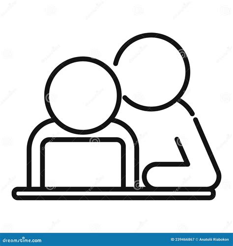 Mentor Teamwork Icon Outline Vector Training Career Stock Illustration