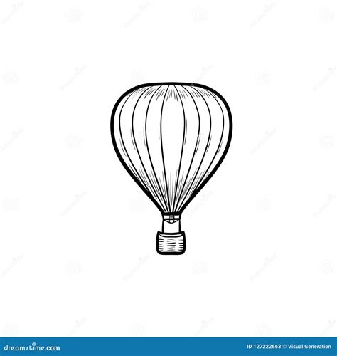 Hot Air Balloon Hand Drawn Outline Doodle Icon Stock Vector Illustration Of Design Basket