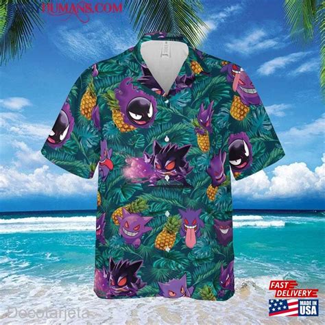 Gengar Ghost Pokemon Hawaiian Shirt Button Up Teebyhumans