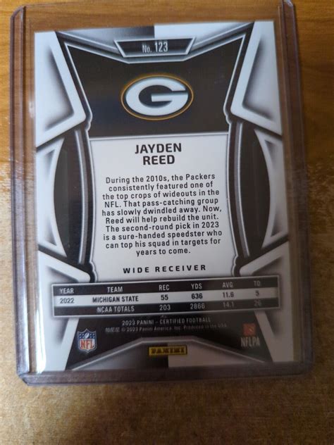 2023 Panini Certified Jayden Reed Mirror Red Rookie Card 99 Packers