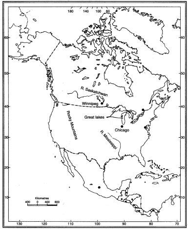 North America River Map Outline