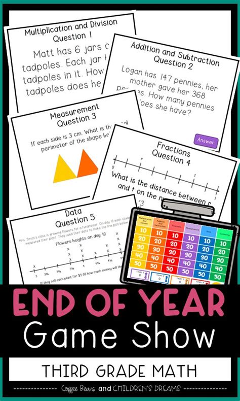 3rd Grade Math Review Game End Of Year Activity Eog Test Prep