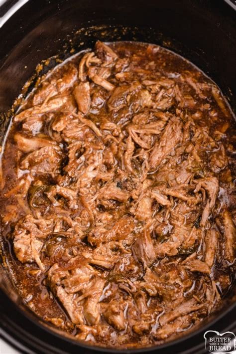 Easy Crock Pot Pulled Pork Recipe Butter With A Side Of Bread