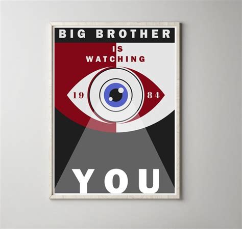 1984 Big Brother Poster Literary Art Print George Orwell | Etsy