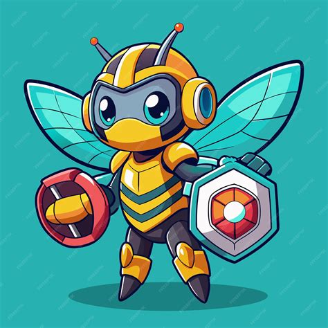 Premium Vector Cute Bee Robot