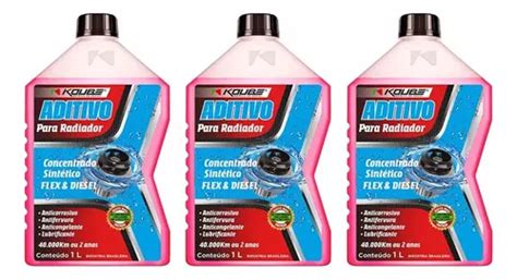 3 Aditivo Concentrado Sintético Radiador Rosa Flex Diesel 1l