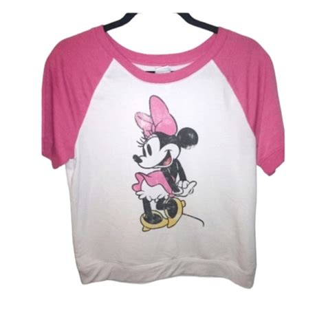 Disney Tops Disney Minnie Mouse Short Sleeve Vintage Look Sweatshirt Size L Poshmark