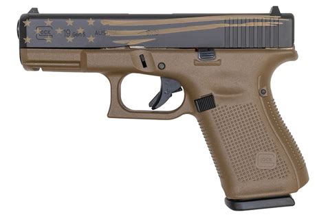 Glock Gen Mm Pistol With Fde Frame And Distressed Fde Flag