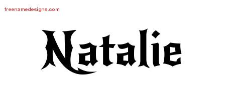 Gothic Name Tattoo Designs Natalie Free Graphic Free Name Designs