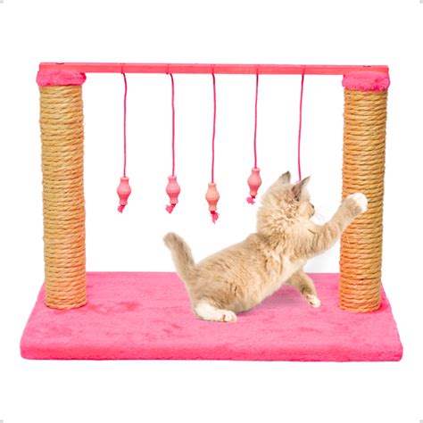 Brinquedo Arranhador Anti Stress Para Gatos Varal Interativo Sisal E