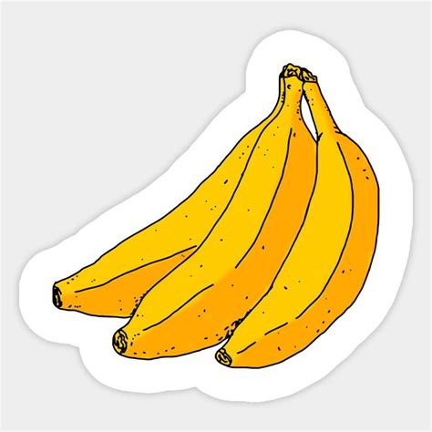 Two Bunches Of Bananas Sticker On A White Background