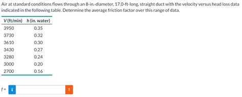 Solved Air At Standard Conditions Flows Through An Chegg