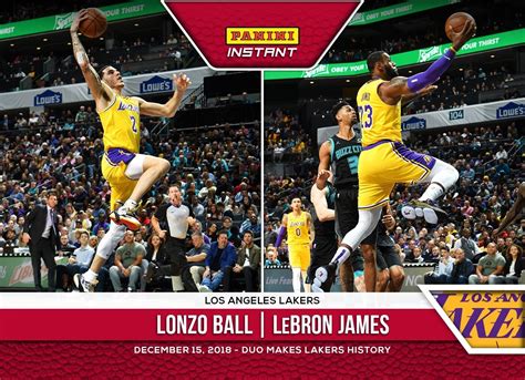 Lebron James Lonzo Ball Panini Instant Los Angeles Lakers