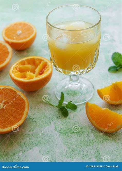 Glass Of Fresh Orange Juice Stock Image Image Of Citrus Detox 259814569