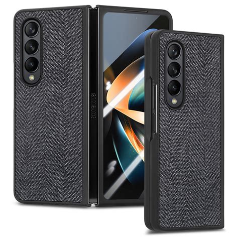 ELEHOLD For Samsung Galaxy Z Fold 4 Case Luxury Leather Material With