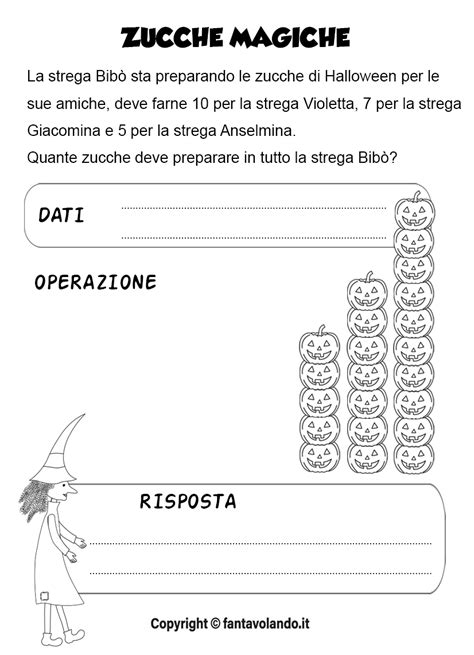 Schede Di Matematica Classe Terza Problemi Per Halloween Fantavolando