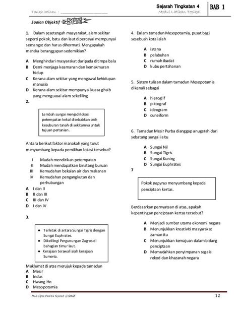 Sejarah Tingkatan 1 Bab 5 Himpunan Latihan Topikal Lengkap Sejarah Images And Photos Finder