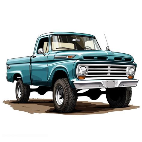 Premium Ai Image Pickup Truck Clip Art With Simple Shapes