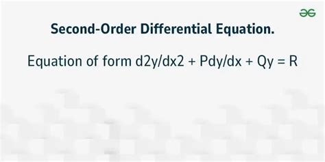 Linear Differential Equation Derivation Formula And Examples