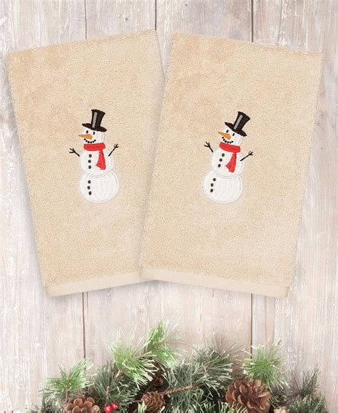 Linum Home Snowman Turkish Cotton Pc Hand Towel Set Bedding