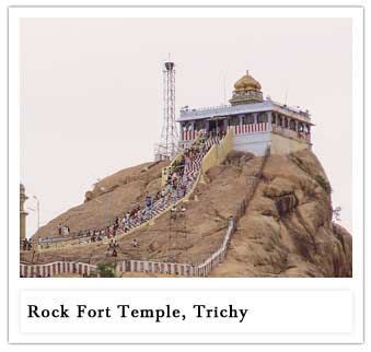 The Rock Fort Temple Trichy Is Built On Top Of A Hill With People