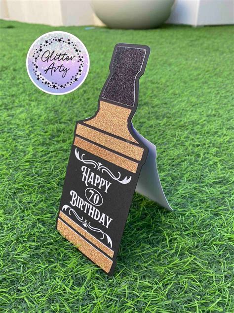 Whisky Bottle Svg Cake Topper Or Birthday Card Svg Dxf Eps Etsy