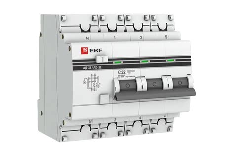 Дифференциальный автомат EKF АД-32 3P+N 32А/100мА 4,5кА PROxima DA32-32 ...