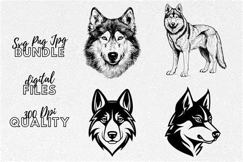 Siberian Husky Svg Dog Breed Clipart Graphic By Younique Aartwork