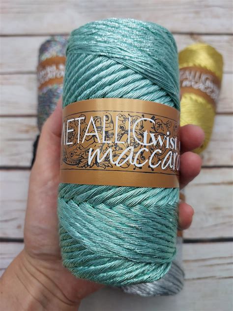 Maccaroni Twist Macrame Metallic Cord Mm Lurex Cord Etsy