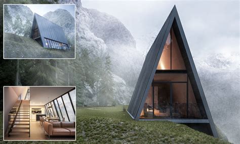 This Triangular House With A Glass Balcony Is Nestled Into A Cliff