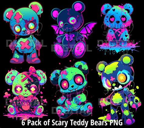 Scary Teddy Bear Bundle Vol Png Spooky Teddybear Zombie Teddy