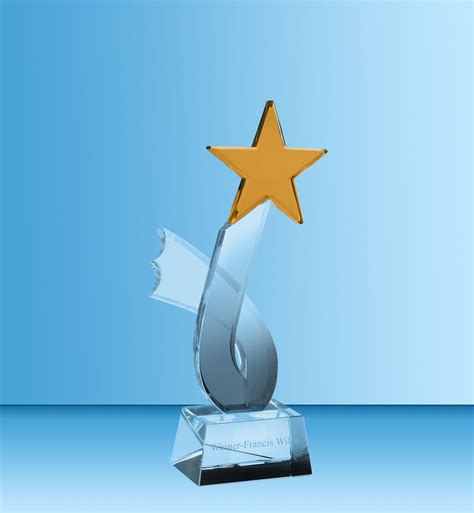 Optical Crystal Mounted Shooting Bronze Star Award Bespoke Corporate