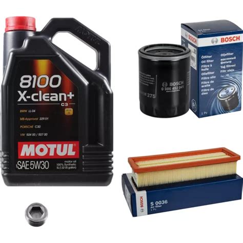 BOSCH INSPECTION SET 5 L Motul 8100 X Clean 5W 30 Pour Fiat Punto Evo