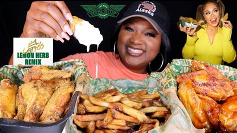 Wing Stop Lemon Herb Remix Wings Mukbang The Latto Meal Youtube