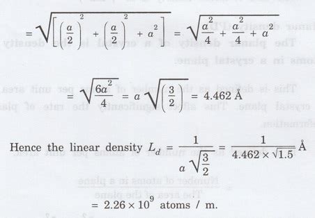 Linear Density And Planar Density With Solved Example Problems