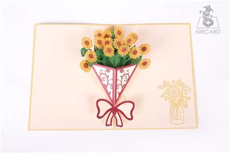 Sunflower Bunch Pop Up Card Kiricard