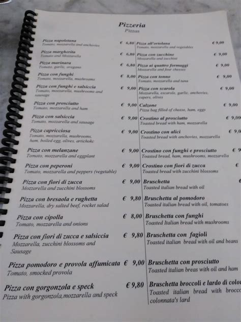 Menu At Ai Marmi Pizzeria Rome