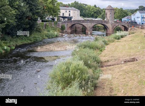 The River Wye Flowing Through The Welsh Town Of Monmouth Monmouthshire