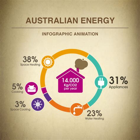 Energy Use In Australian Households Infographic Animation