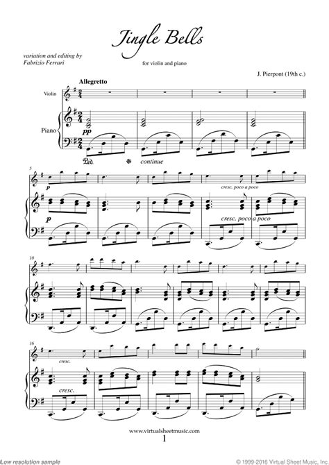 Jingle Bells Sheet Music Violin