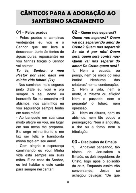 Roteiro Para A Adoracao Ao Santissimo Sa PDF