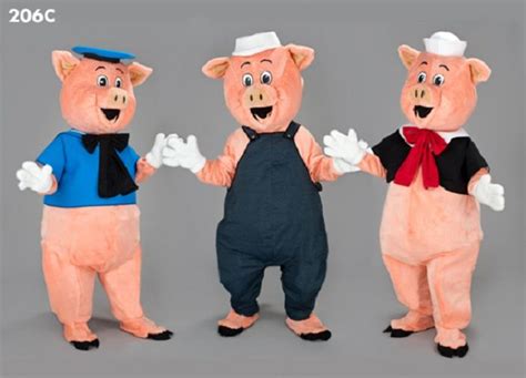 Three Little Pigs Mascot Costumes Pig Costumes Mascot Costumes