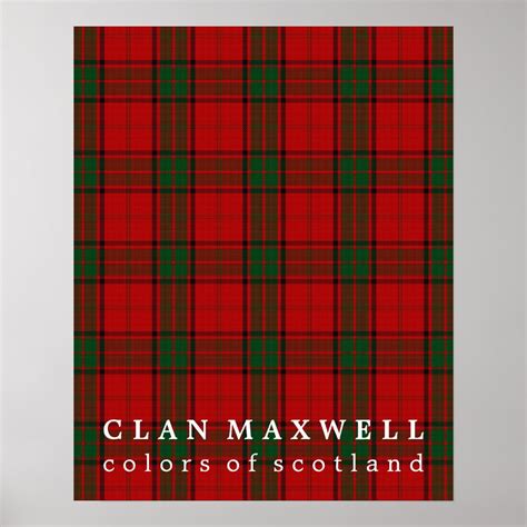 Clan Maxwell Colors of Scotland Tartan Poster | Zazzle