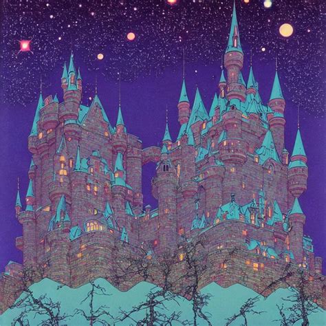 Shinning Starry Sky And A Huge Castle With Stable Diffusion Openart