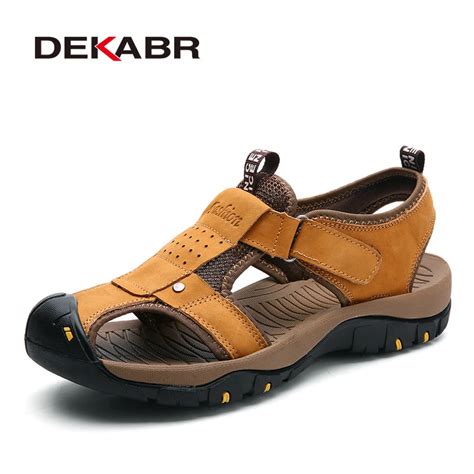 Dekabr Summer Mens Sandals Genuine Leather Business Casual Shoes Mens Breathable Design