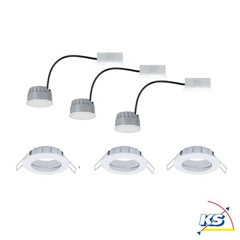 Paulmann Einbauleuchte LED Coin Satiniert IP44 Rund 7W 3er Set