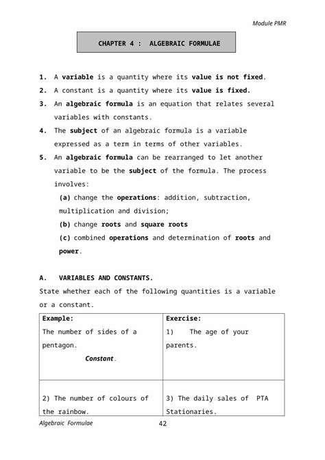 DOC Chapter 4 Algebraic Formulae DOKUMEN TIPS