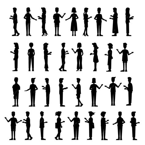 Premium Vector Set Of People Silhouettes Isolated On White Background