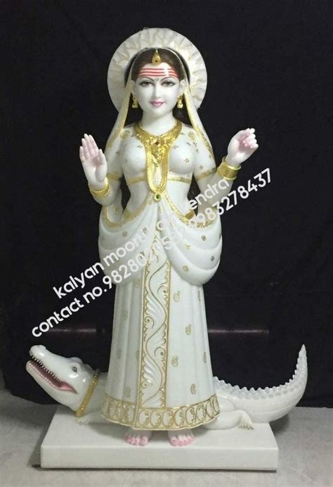 Painted Hindu Maa Khodiyar Marble Statue For Temple Size Feet At