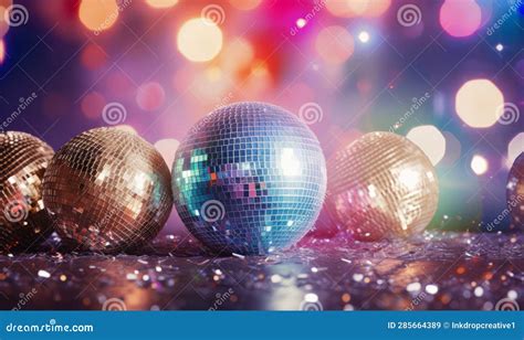 Party Disco Ball With Bright Sparkling Lights Stock Illustration